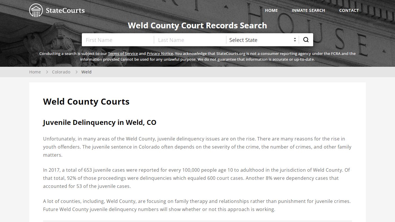 Weld County, CO Courts - Records & Cases - StateCourts