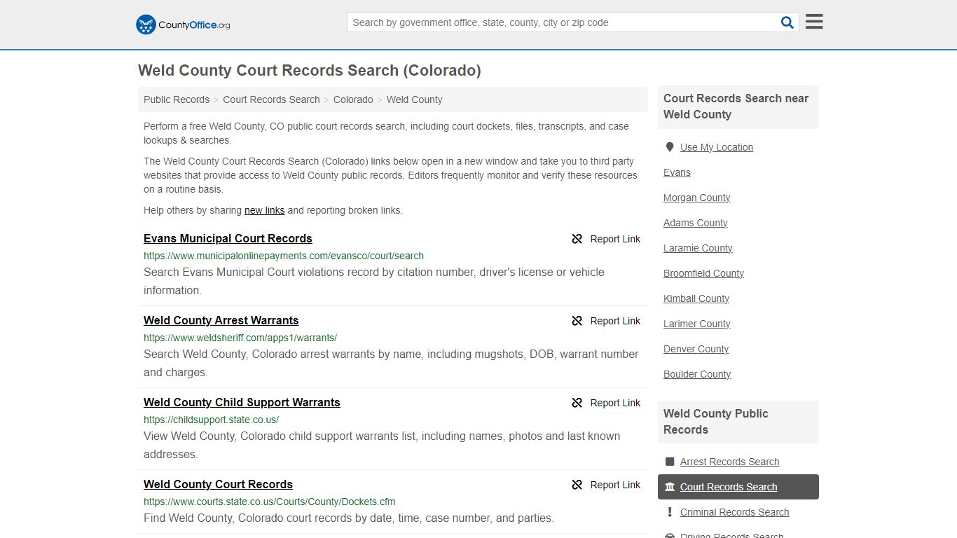 Weld County Court Records Search (Colorado) - County Office